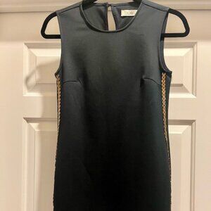 Dark Navy Shift Dress with Embellished Side Seam
